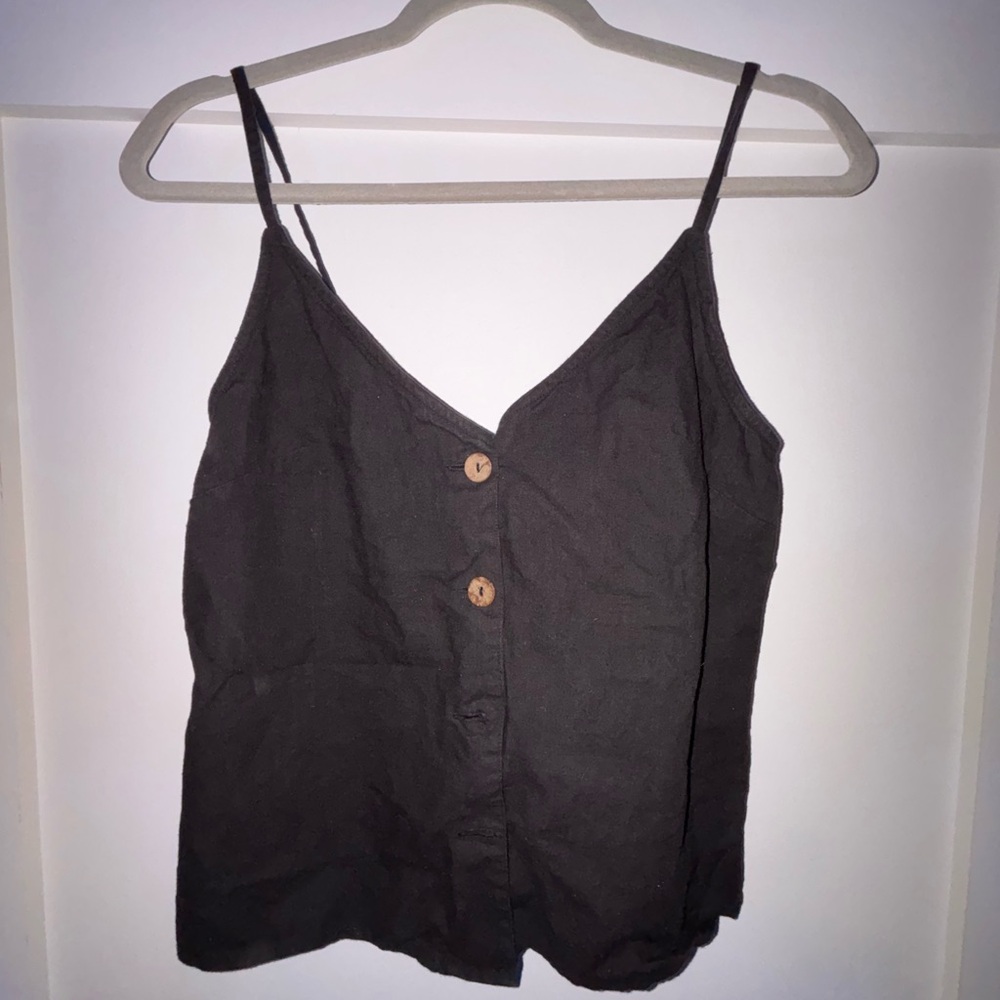 RD Style Black Button-Up Camisole
